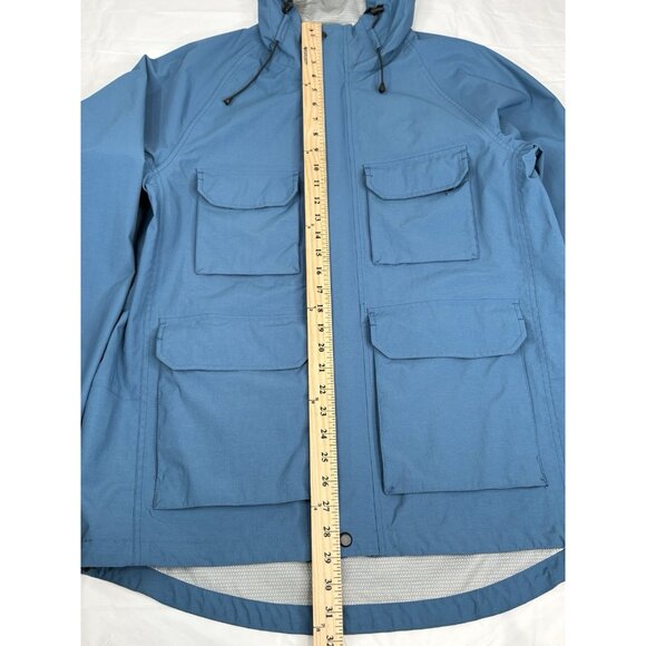 Duluth Trading Co. No-Rainer Waterproof Rain Jacket Men’s M Blue Hooded - Picture 13 of 16